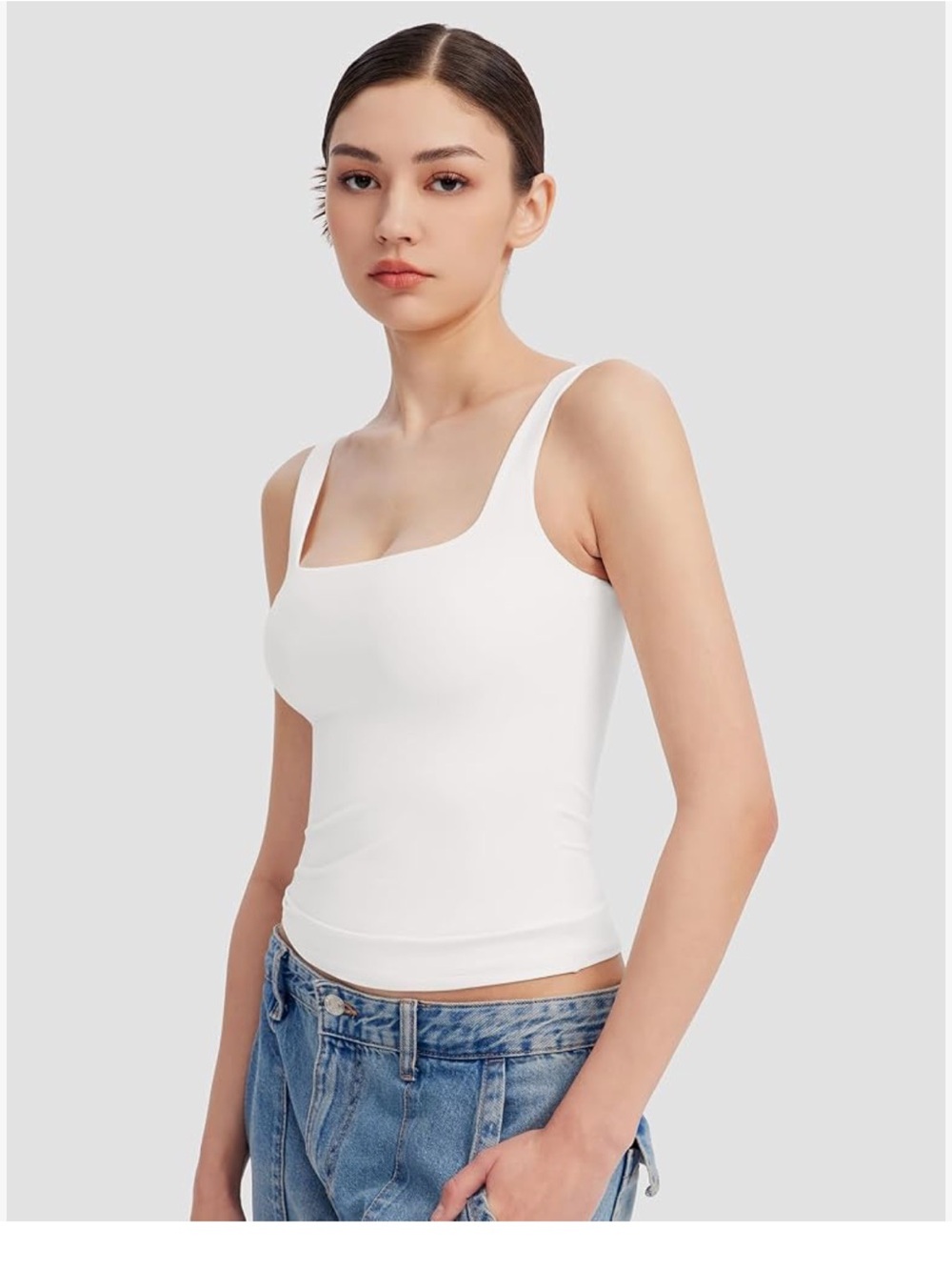 Pumiey Square Neck Tank Top